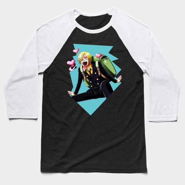 one piece - sanji Baseball T-Shirt by Hala Art